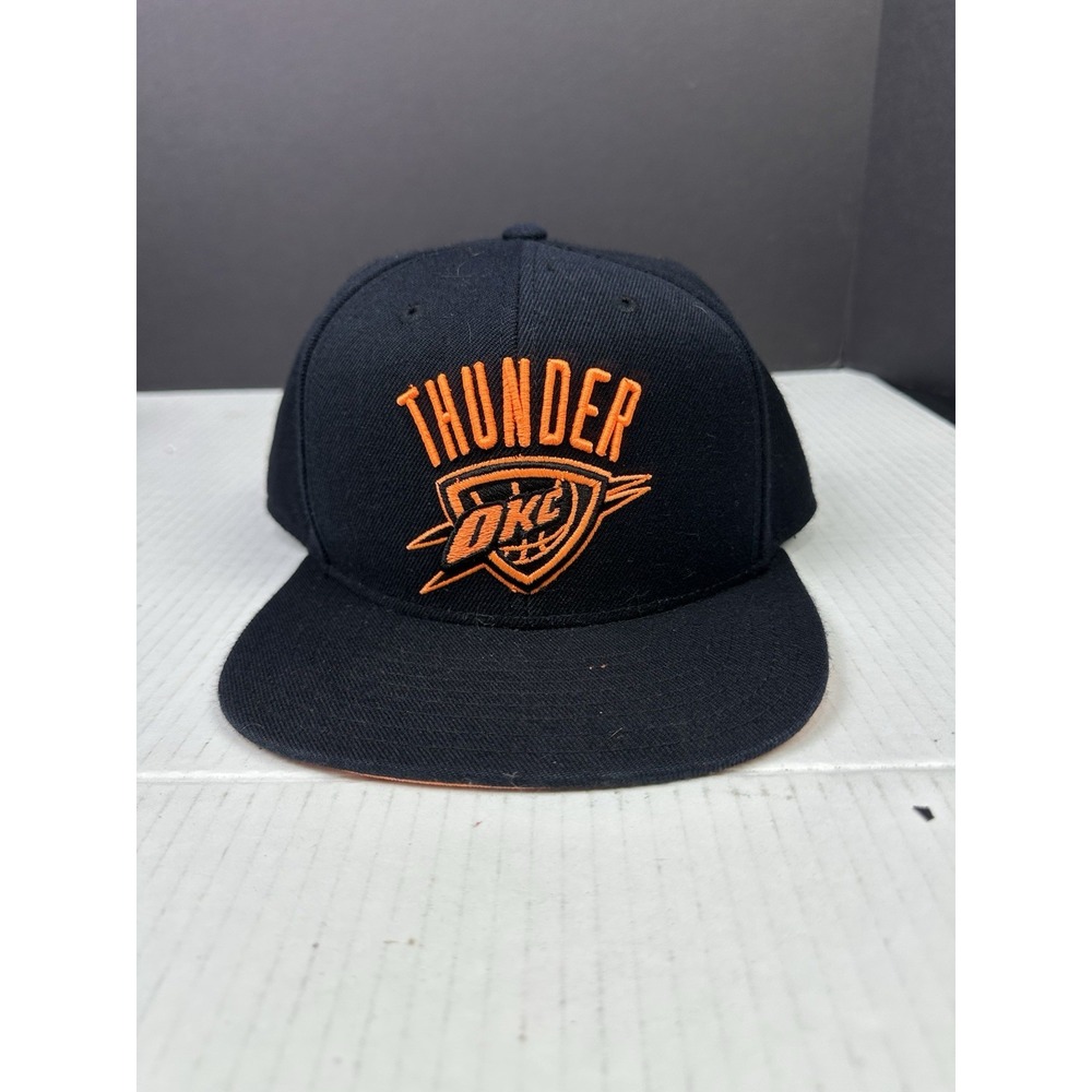 Adidas OKC Oklahoma City THUNDER Black & Orange Snapback‎ Hat Adult Adjustable - Picture 2 of 5